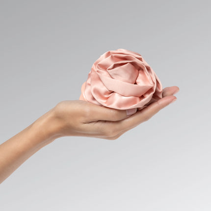 Kitsch Satin Rosette Flat Cloud Clip Terracotta