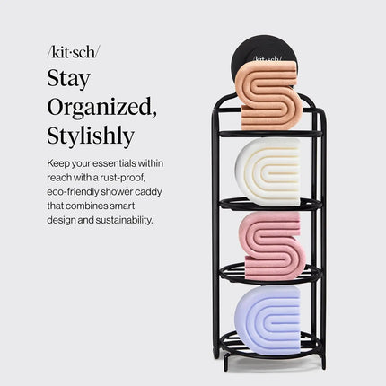 Kitsch Self Draining Shower Caddy Black