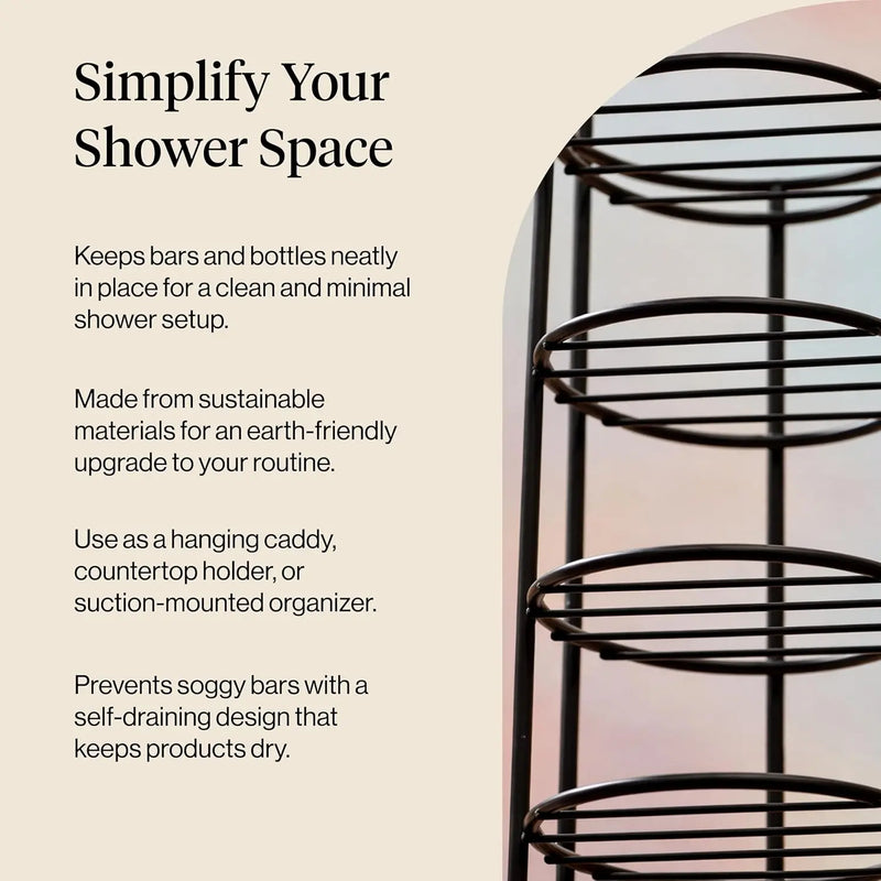 Kitsch Self Draining Shower Caddy Black
