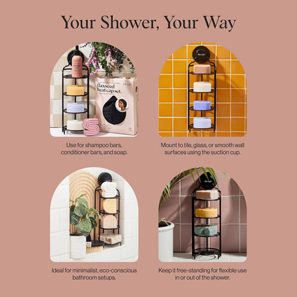 Kitsch Self Draining Shower Caddy Black