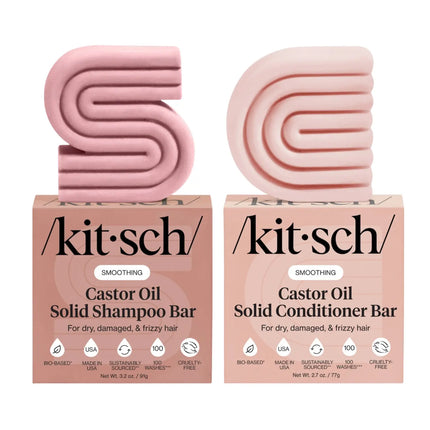 Kitsch Smoothing Castor Oil Nourishing Shampoo & Conditioner Bar Set