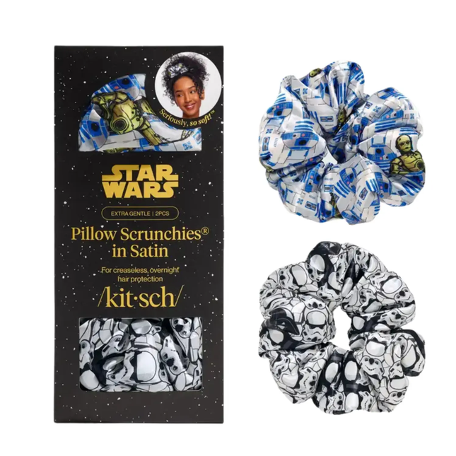 Kitsch Star Wars™ Satin Pillow Scrunchies R2-D2 & Stormtroopers
