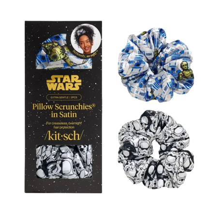 Kitsch Star Wars™ Satin Pillow Scrunchies R2-D2 & Stormtroopers