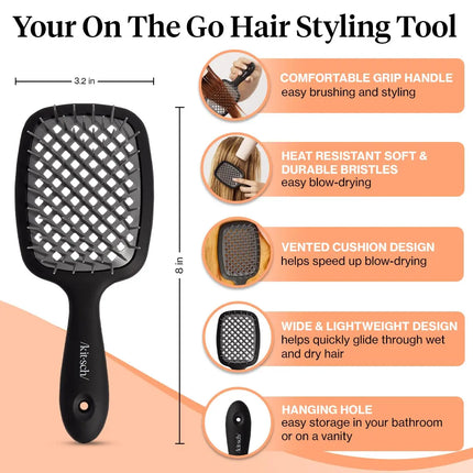 Kitsch Vented Paddle Brush Black