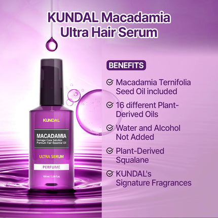 Kundal Macadamia Hair Serum Amber Vanilla