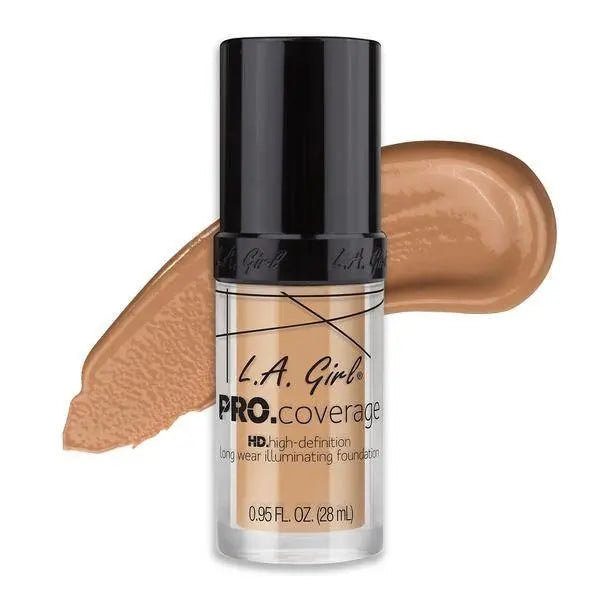 LA Girl HD Liquid Foundation GLM644 Natural, een vloeibare foundation met medium tot volle dekking.