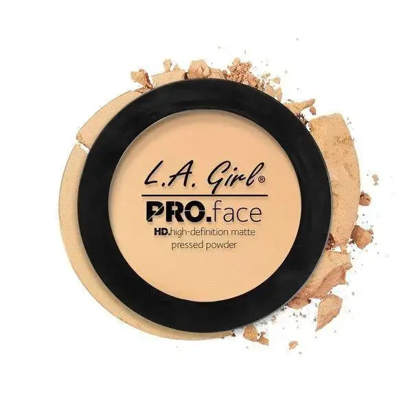 LA Girl Pressed Powder GPP605 Nude Beige, een compact poeder voor het gezicht met spiegel en spons