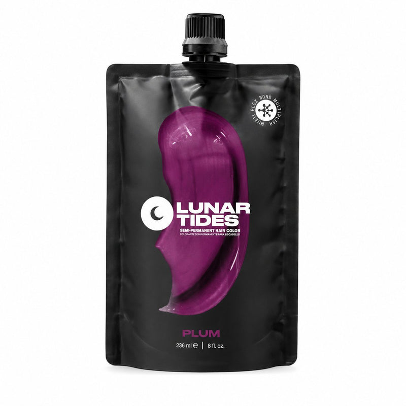 Lunar Tides Semi Permanent Hair Color Plum Purple, semi-permanente haarverf in dieppaars met roze ondertonen.