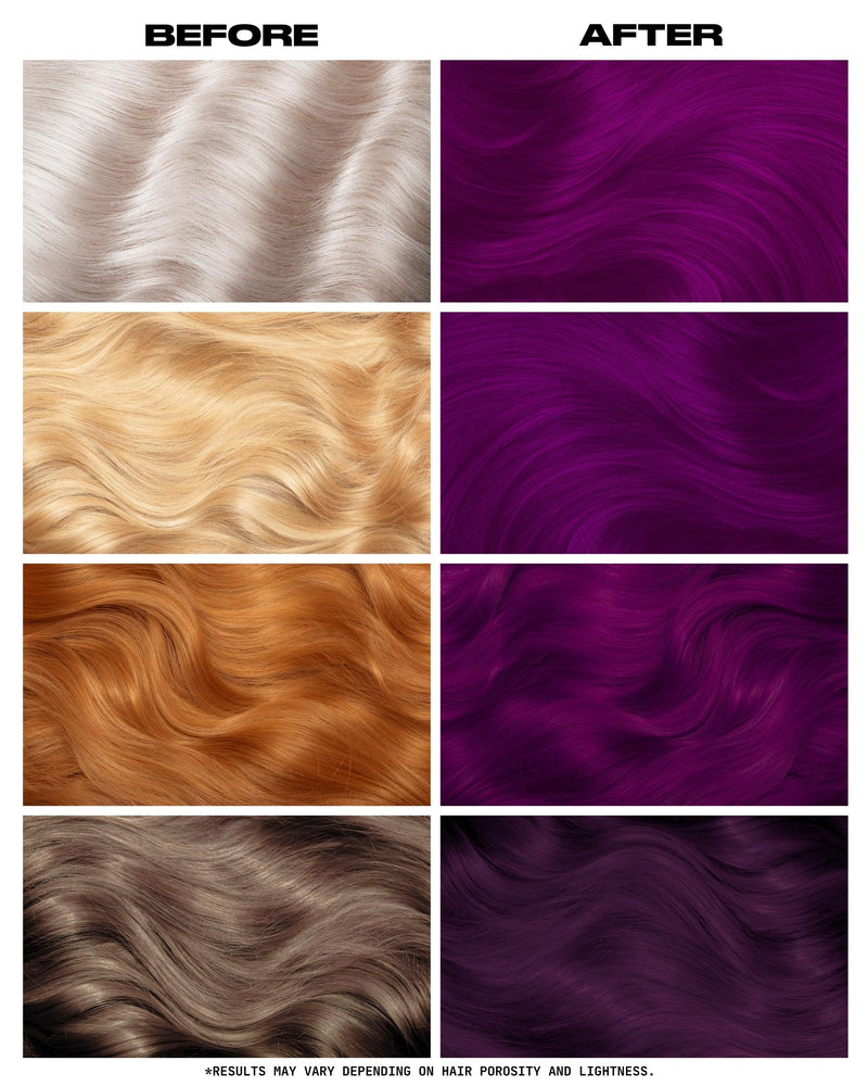 Lunar Tides Semi Permanent Hair Color Plum Purple, semi-permanente haarverf in dieppaars met roze ondertonen.