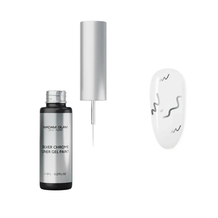 Madam Glam Chrome Liner Gel Paint Silver