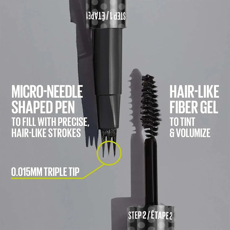 Maybelline Brow Insert 4.5 Ash Brown, 2-in-1 wenkbrauw tool met pen en gel, foto 3 van 9