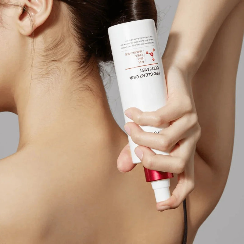 Medicube RED Clear CICA BODY Mist, body mist tegen acne en onzuiverheden met AHA en BHA