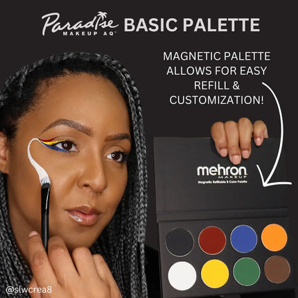 Mehron Makeup Paradise Makeup AQ 8 Color Magnetic Palette Basic Shades