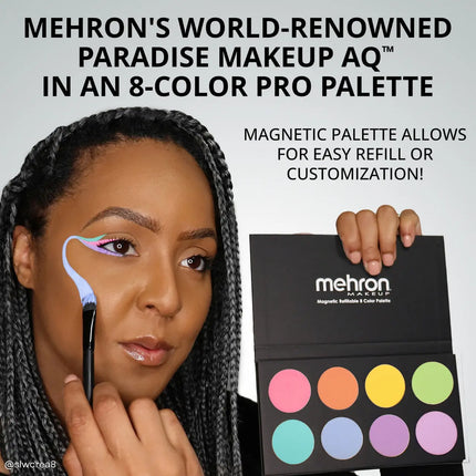 Mehron Makeup Paradise Makeup AQ 8 Color Magnetic Palette Pastel