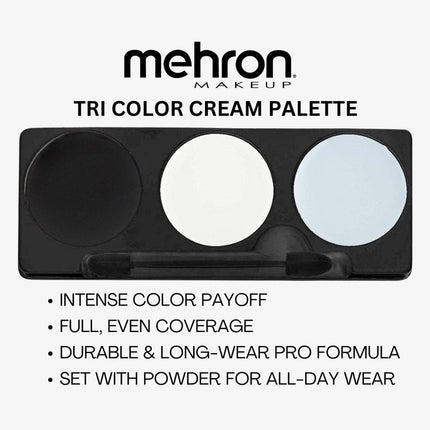 Mehron Makeup Tri-Color Makeup Palette Skeleton