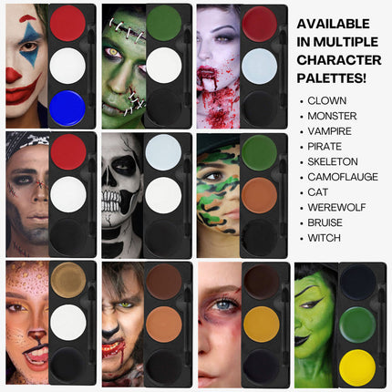 Mehron Makeup Tri-Color Makeup Palette Skeleton