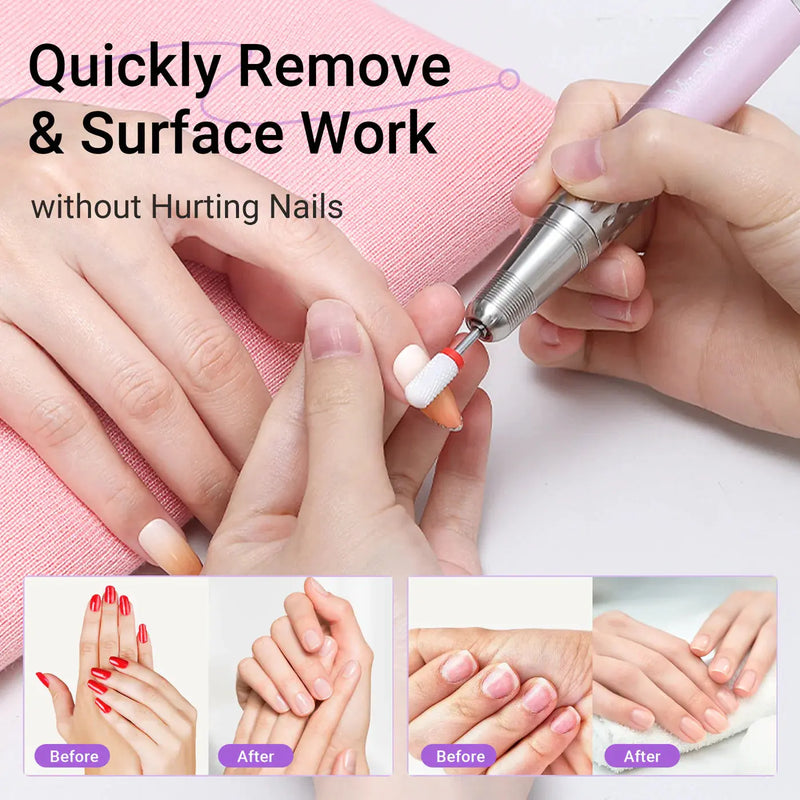 MelodySusie Ceramic Diamond Carbide Nail Drill Bits with Portable Holder Case 21Pcs