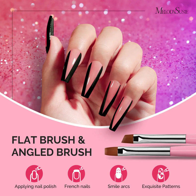 MelodySusie Nail Art Brushes Set Pink 6Pcs