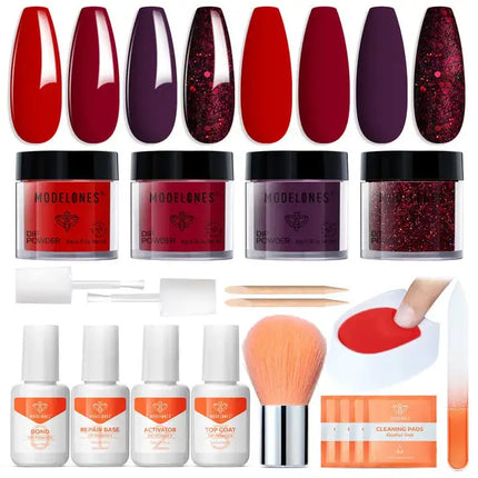 Modelones All-In-One Dip Powder Kit Blood Plum