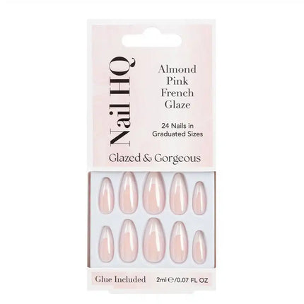Nail HQ Almond Pink French Glaze Nails