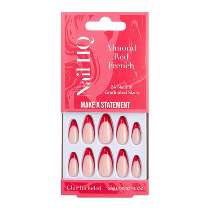 Nail HQ Almond Red French Nails