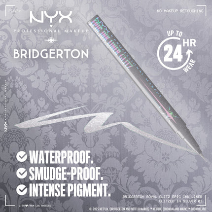 NYX Professional Makeup Bridgerton Epic Ink Liner Glitz 01 Glitzed In Silver