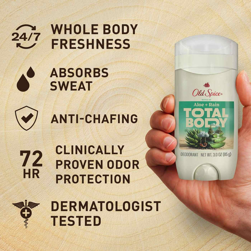Old Spice Total Body Deodorant Aloe And Rain 8