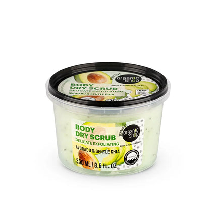 Organic Shop Body Dry Scrub Delicate Exfoliating Avocado and Gentle Chia