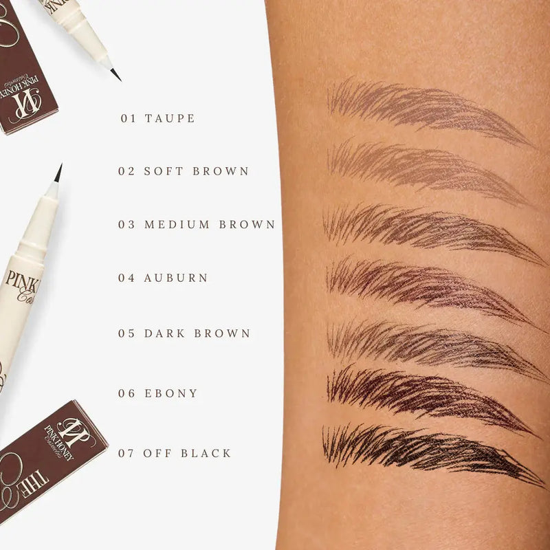 Pink Honey The Brow Detailer Dark Brown, wenkbrauw pen met ultrafijne punt, foto 2 van 5