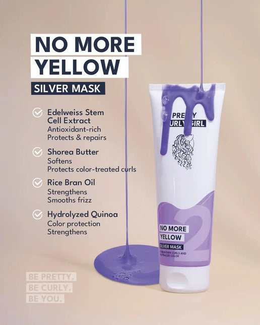 Pretty Curly Girl No More Yellow Silver Mask