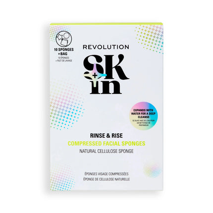 Revolution Skin Rinse & Rise Compressed Cellulose Facial Sponges