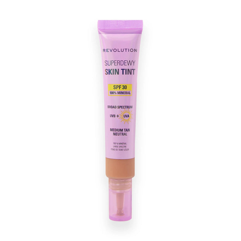 Revolution Superdewy SPF30 Skin Tint Medium Tan Neutral, minerale foundation met SPF30