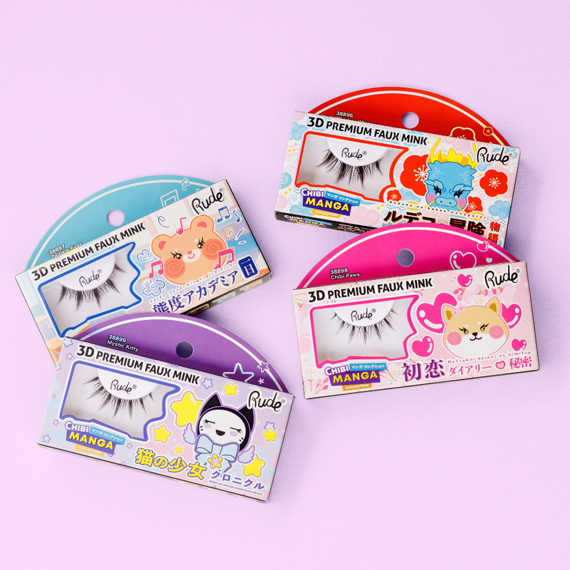 Rude Cosmetics Chibi Manga Collection 3D Faux Mink Lashes Twinkle Eyes, faux mink wimpers voor een kawaii look, foto 3 van 5