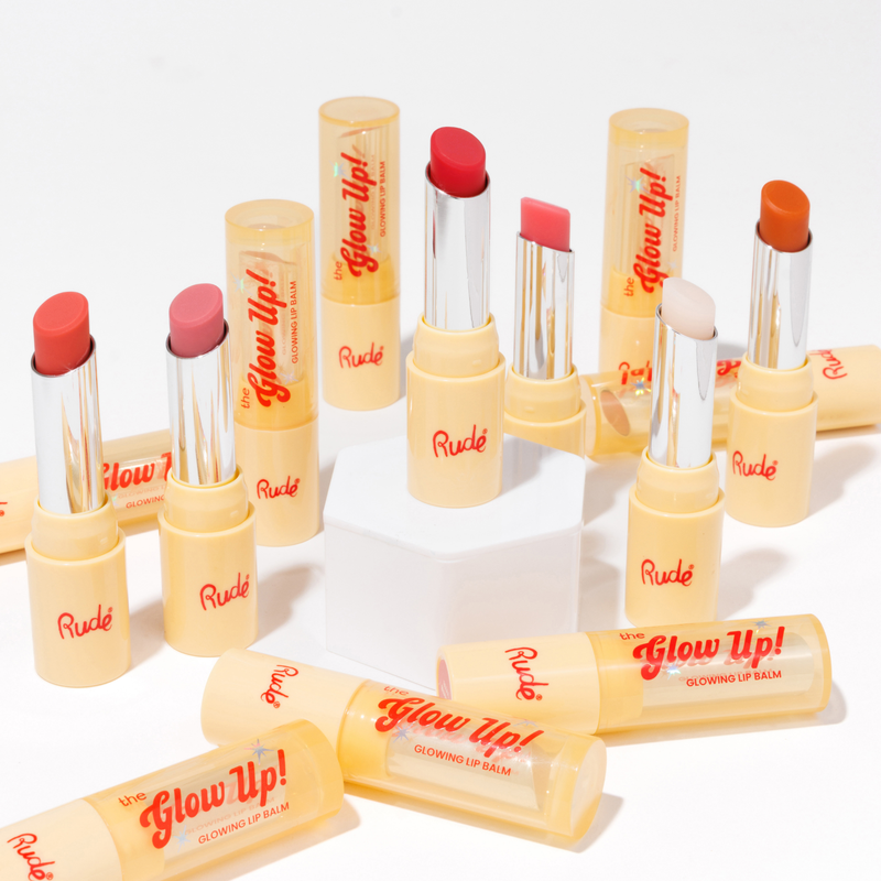 Rude Cosmetics The Glow Up! Glowing Lip Balm Peachy Sheen, hydraterende lippenbalsem met kleur, foto 9 van 9