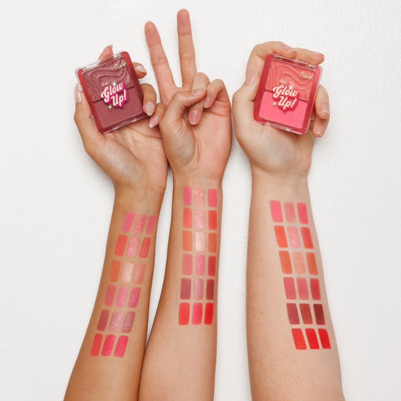 Rude Cosmetics The Glow Up! Matte & Shimmer Blush Duo Midnight Mauve, blush duo met matte en shimmer finish, foto 2 van 9