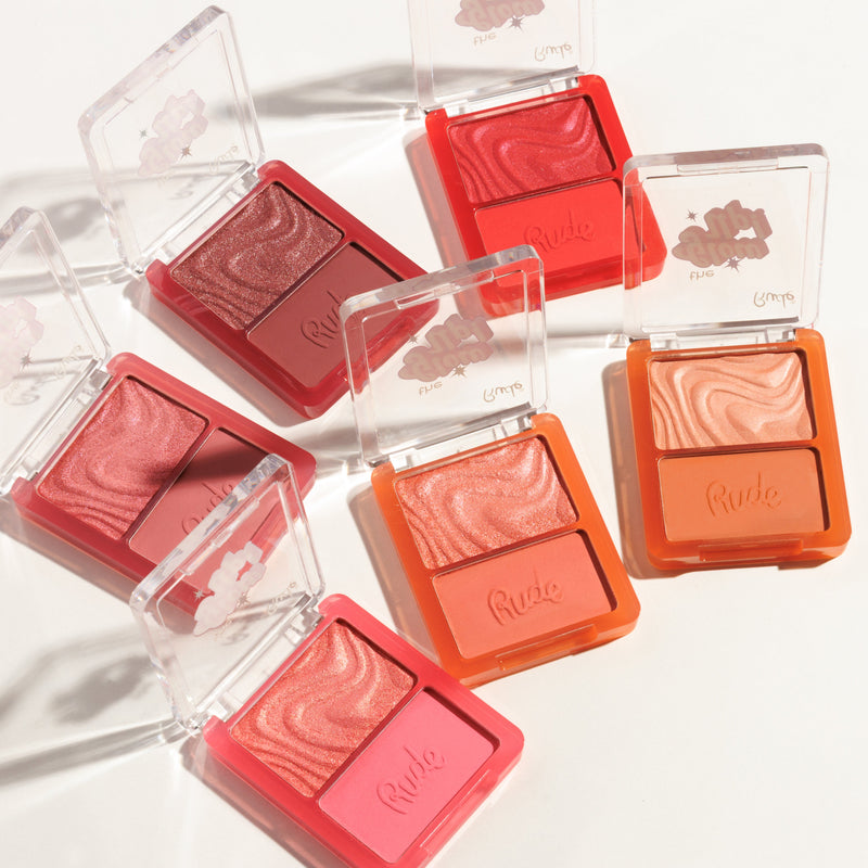 Rude Cosmetics The Glow Up! Matte & Shimmer Blush Duo Pink Aura, 2-in-1 blush duo, foto 9 van 9