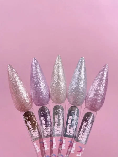 Lunamoon Sapphire Gel Nr1, glitterrijke gellak voor nail art designs