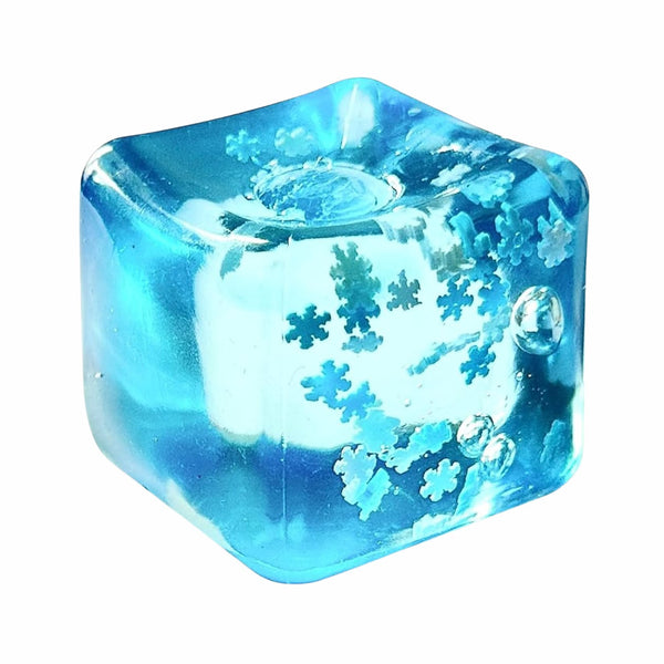 Squishy Cube Snowflake Glitter Blue Squishy
