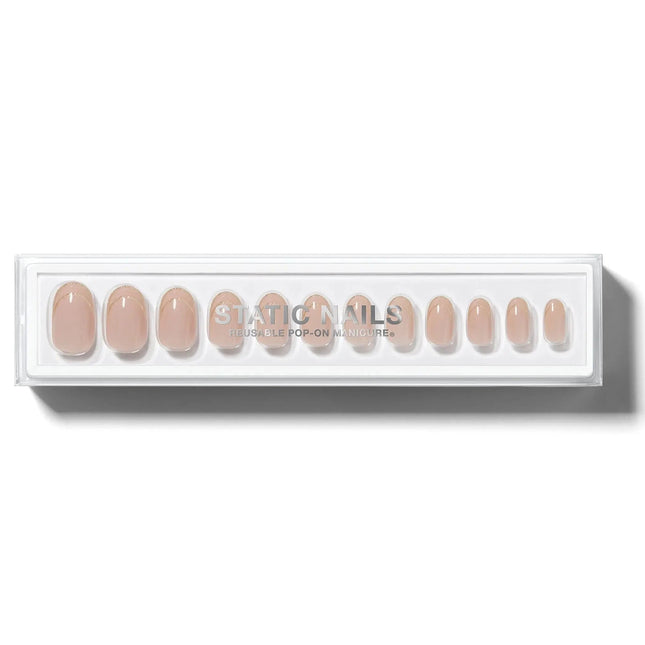 Static Nails Reusable Pop-On Manicure Double French Round