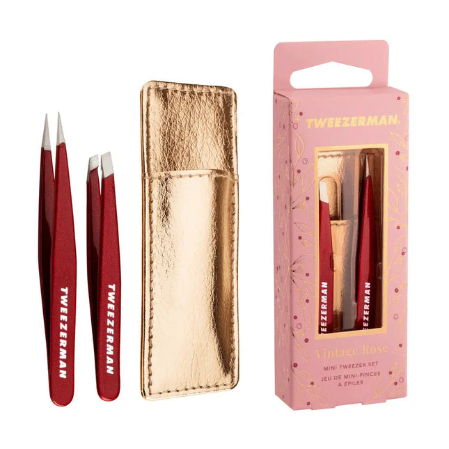 Tweezerman Vintage Rose Mini Tweezer Set with Case