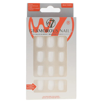 W7 Cosmetics Glamorous Press-On Nails Milky White