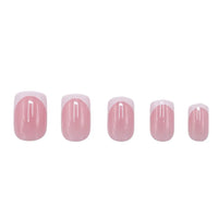 Press On French Nails White / Pink